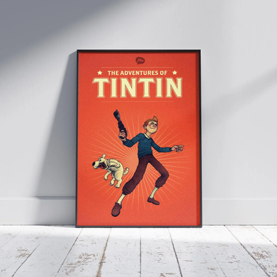 The Adventures of Tintin Poster Kids Wall Art Hergé Print | eBay