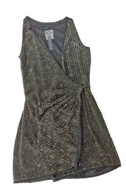 Cecilia De Bucourt 3014 Wrap Dress With Beads XS NWT Read Description $469 New