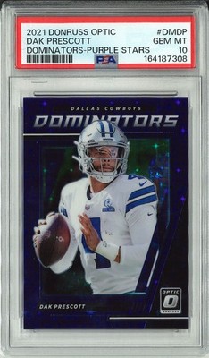 🏈2021 Panini Donruss Optic Dominators Dak Prescott Purple Stars #DM-DP PSA 10🔥