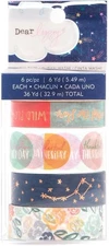 American Crafts Dear Lizzy Star Gazer Washi Tape 6 rolls Copper Foil Accents