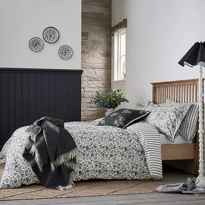 Burleigh für Bedeck Regal Pfau Bettbezug Set Single Anthrazit/Weiß