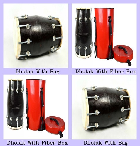 Haute Qualité Folk Musical Instrument Noir en Bois Dholak Avec Fibre ...