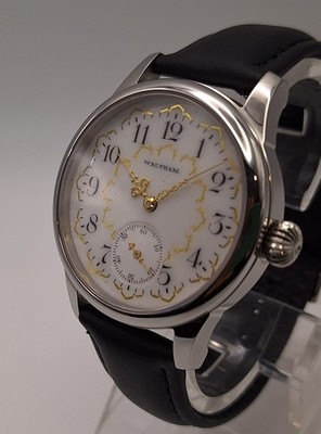 Waltham 6s Pocket To Wrist Watch Conversion 40mm POLYCHROME DIAL c 1901 Movement