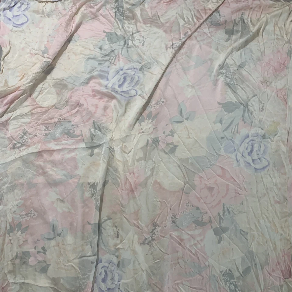 "Funda nórdica vintage de seda floral pastel aproximadamente 79x71""" Foto 3 de 4