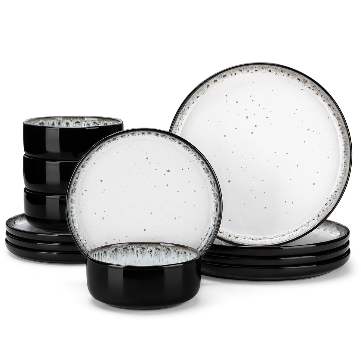 vancasso Ceramic Dinner Set 12pc Plates and Bowls Set Kitchen