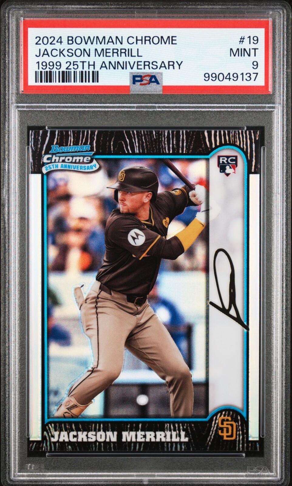 Jackson Merrill 2024 Bowman Chrome RC 25th Anniversary Refractor #BC25-19 PSA9