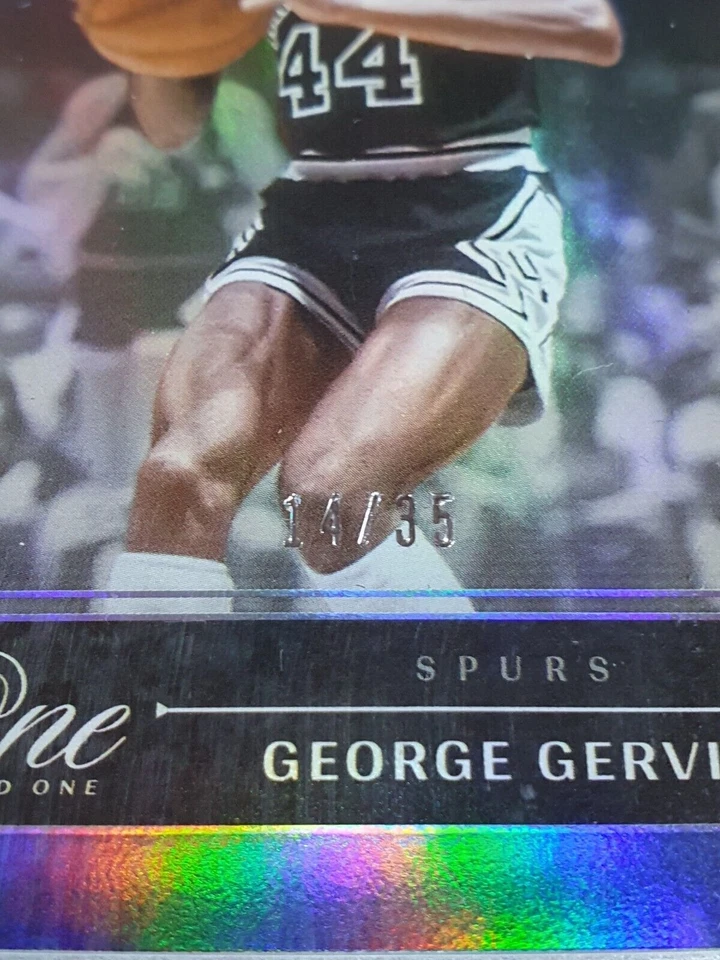 Panini One and One George Gervin #168 2023 azul/35 holograma - Panini sellado de fábrica Foto 2 de 3