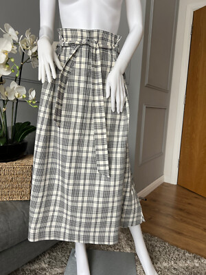 Weekend Max Mara Midirock ''Paper Bag'' Taille mit Karomuster Gr. L (12 -14)