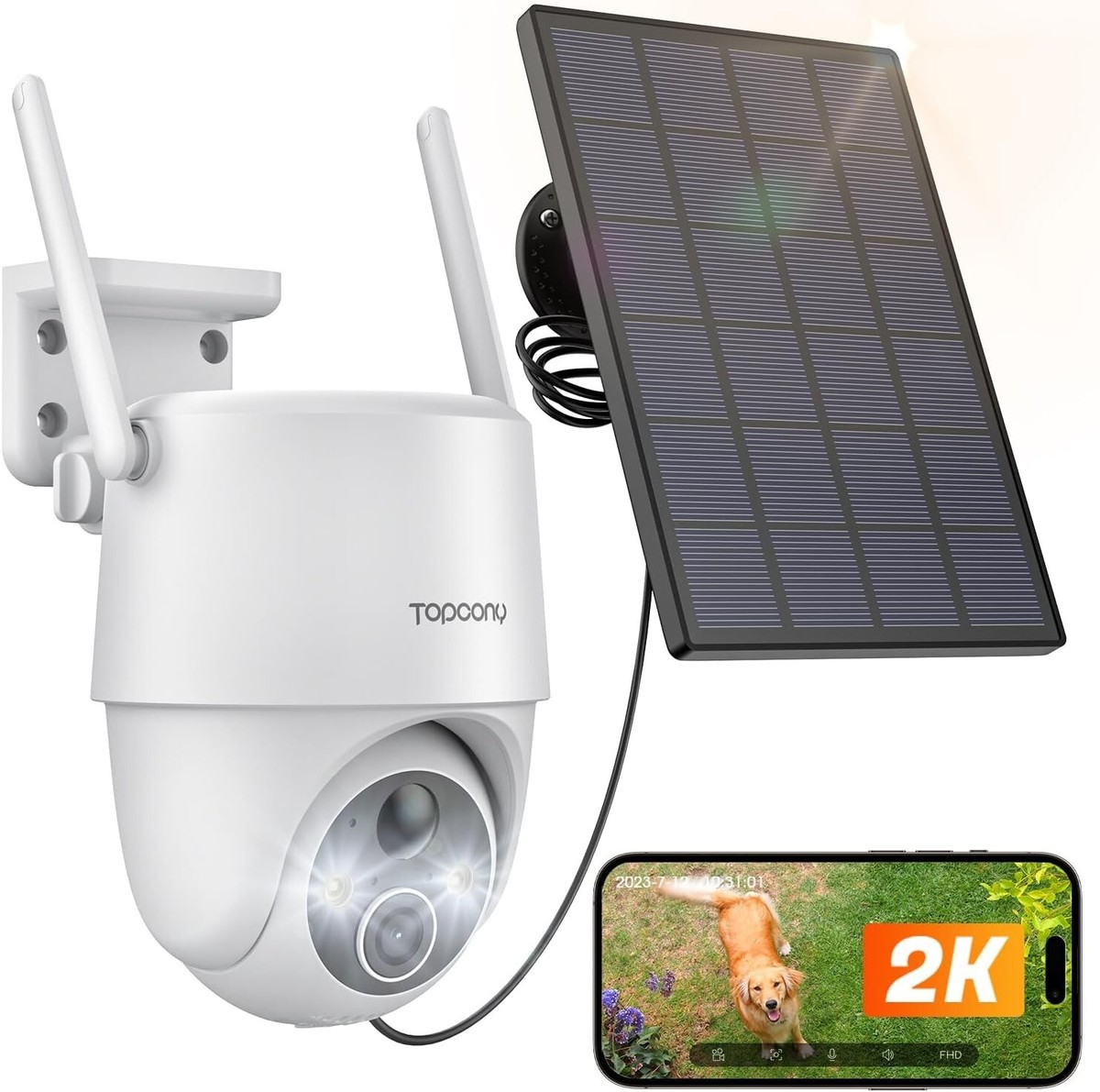 360 Pan Tilt Surveillance 2K 3MP Solar Wireless Outdoor - 360?? Pan ...