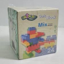 UNiPLAY Basic Soft Stacking 24pc 4 Color Building Blocks for Ages 3 Months & Up