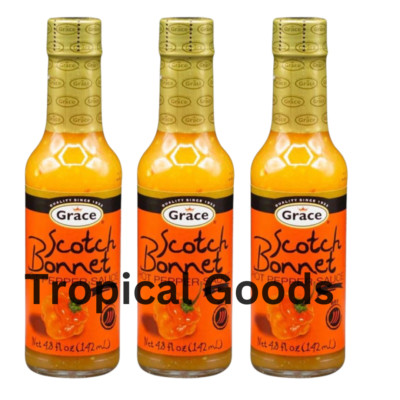 Grace Scotch Bonnet Pepper Sauce 4.8oz  (3 Pack) Jamaican Hot Sauce