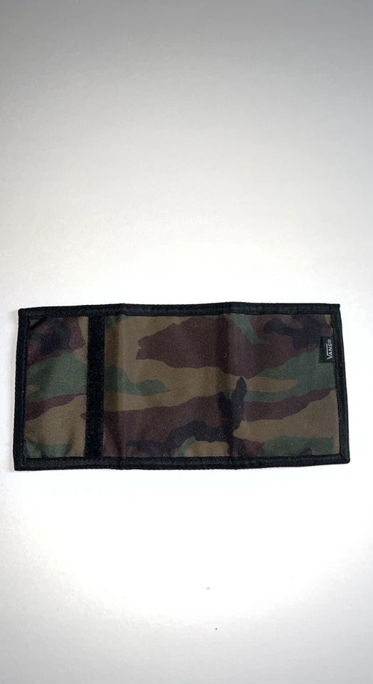 Vans Slipped Tri Fold All Camouflage Wallet Green Brown Black Hook And Loop - Image 4 of 4