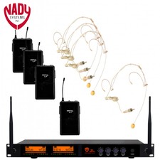 New Nady Dw-44 Hm10 Quad Digital Wireless Headset Microphone System