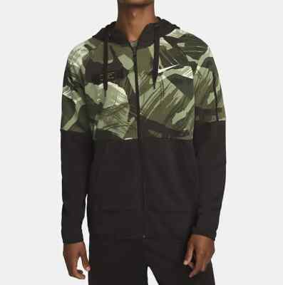Nike Men's Brown/Multi Camo Fleece FZ Fitness Hoodie (DQ4790-220