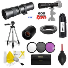 VIVITAR HD 420-1600MM TELEPHOTO ZOOM LENS FOR CANON EOS REBEL T5 T6 T7 XT XS XSI