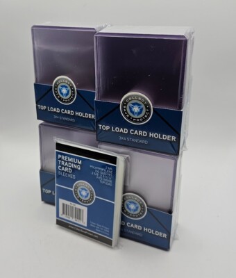 (100 of Each) CSP Standard Toploader Rigid Card Holders + Premium Card Sleeves