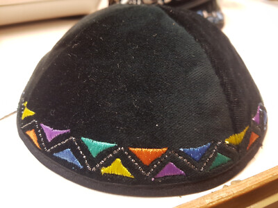 1x Kippah, Kipot, Kipah, Kippot, Kipa samt schwarz 16-17cm