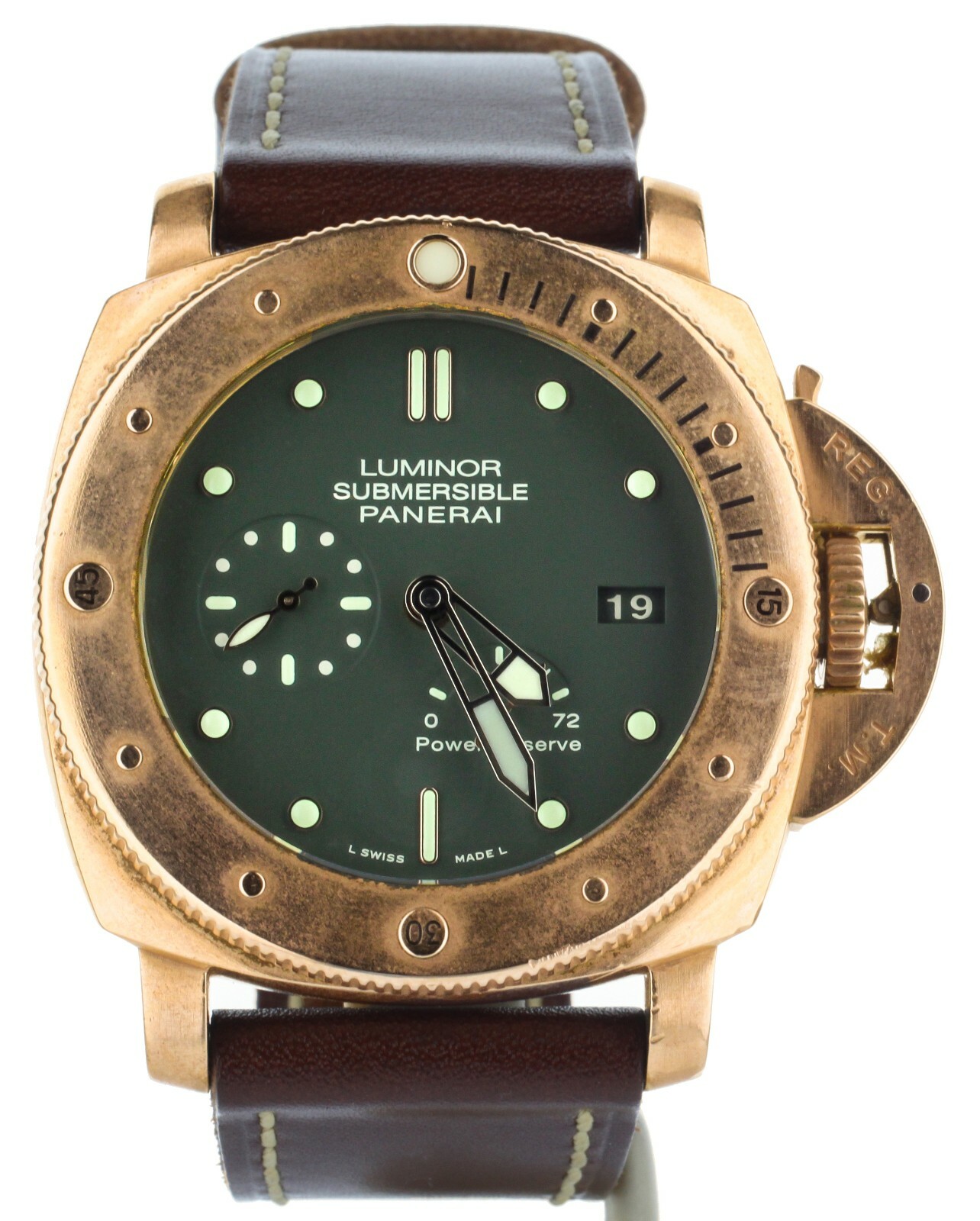 Panerai Luminor 1950 Submersible Bronzo Green Dial 47mm Bronze Pam507 Full Set For Sale Online Ebay