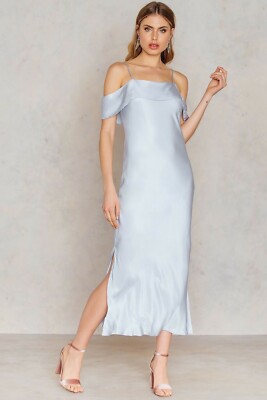 Bardot Dawn Light Blue Cold Shoulder Slip Dress Size US 4 Size XS | eBay