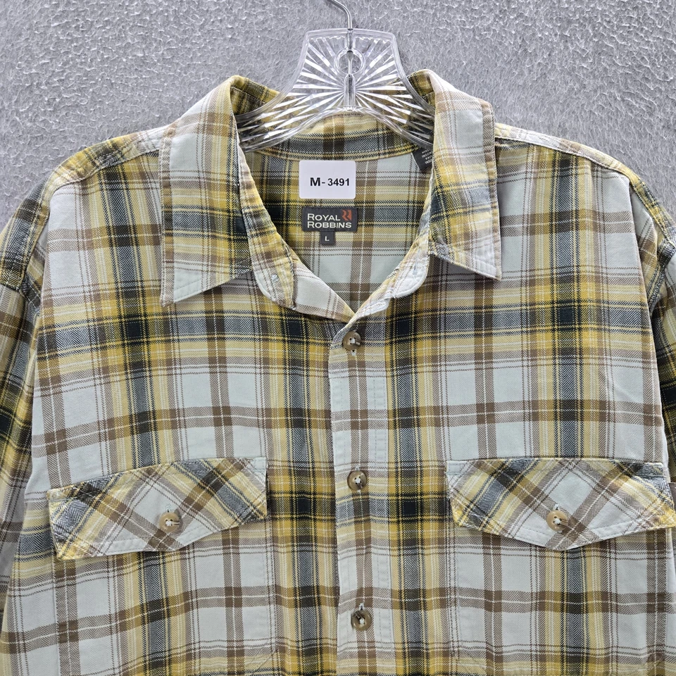 Camisa Royal Robbins Hombres Abotonada L Amarilla Cuadros Western Manga Larga Foto 4 de 4