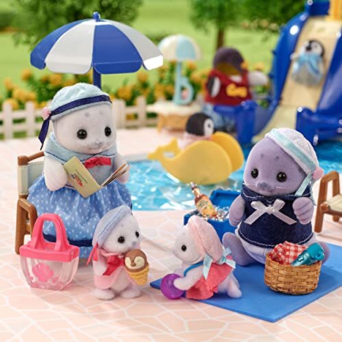 Sylvanian Families Seal Family FS-51 Set Calico Critters EPOCH Giappone Genitore Bambino - Foto 6 di 12