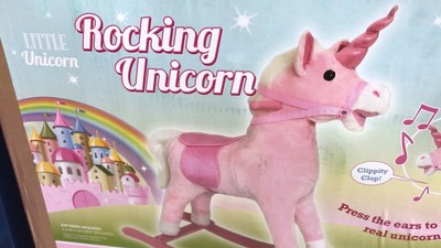 pink unicorn rocking horse
