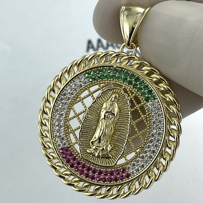 925 Solid Sterling Silver Cubic Zirconia Virgin Mary Pendant | eBay