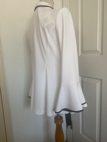 Joseph Ribkoff Black & White Color Block Fit & Flare Wrap Jacket Size 8 NWT - Picture 6 of 12