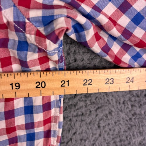 Musto Shirt Mens Medium Red Blue Check Gingham Long Sleeve Button Up Sailing - Picture 4 of 7