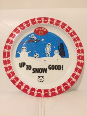 Star Wars Plastic Round children Plate 22cm Red White blue Fun Novelty  microwave