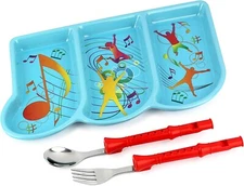 Urban Trend Kids Funwares Me Time Musical Dinner Plate & Utensil Meal Set