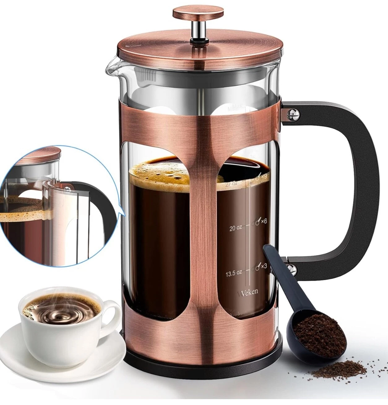 Veken French Press Coffee Maker 8 Cup