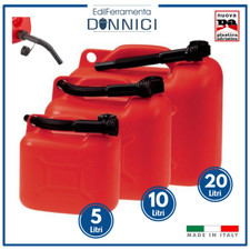 Tanica per benzina bidone carburante gasolio omologata 5 10 20 Litri + beccuccio