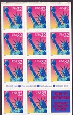 Scott #3122a 32¢ Statue of Liberty Booklet Pane of 11 Stamps - MNH