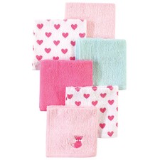 Luvable Friends Super Soft Cotton Washcloths, Fox And Hearts, One Size