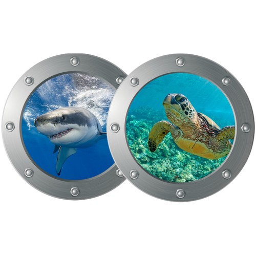 2 Pcs Underwater World Sticker Sea Window Decals Stickers Creature - 第 10/12 張圖片