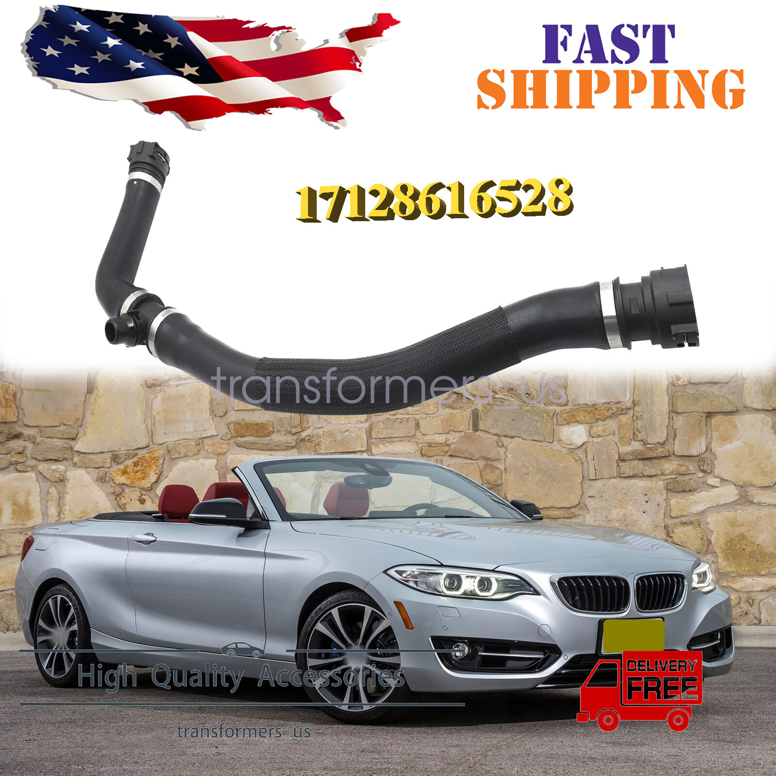 Upper Radiator Coolant Hose 17128616528 Fits BMW F36 F32 430i 330i 2.0L 2017-20