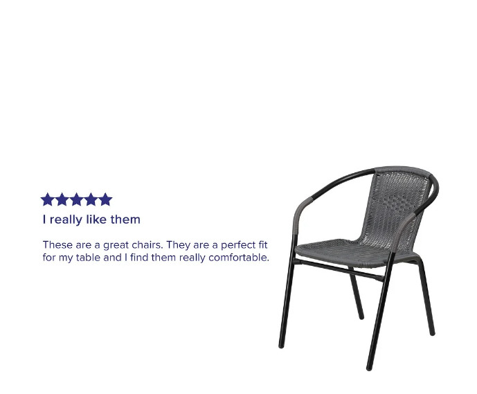 Grey Outdoor Rattan Chair Patio Wicker Set Garden Furniture Seat Stackable 2 Set