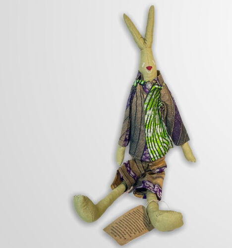 Toy Stuffed Animal Rabbit Bunny Handmade In Africa  20” L