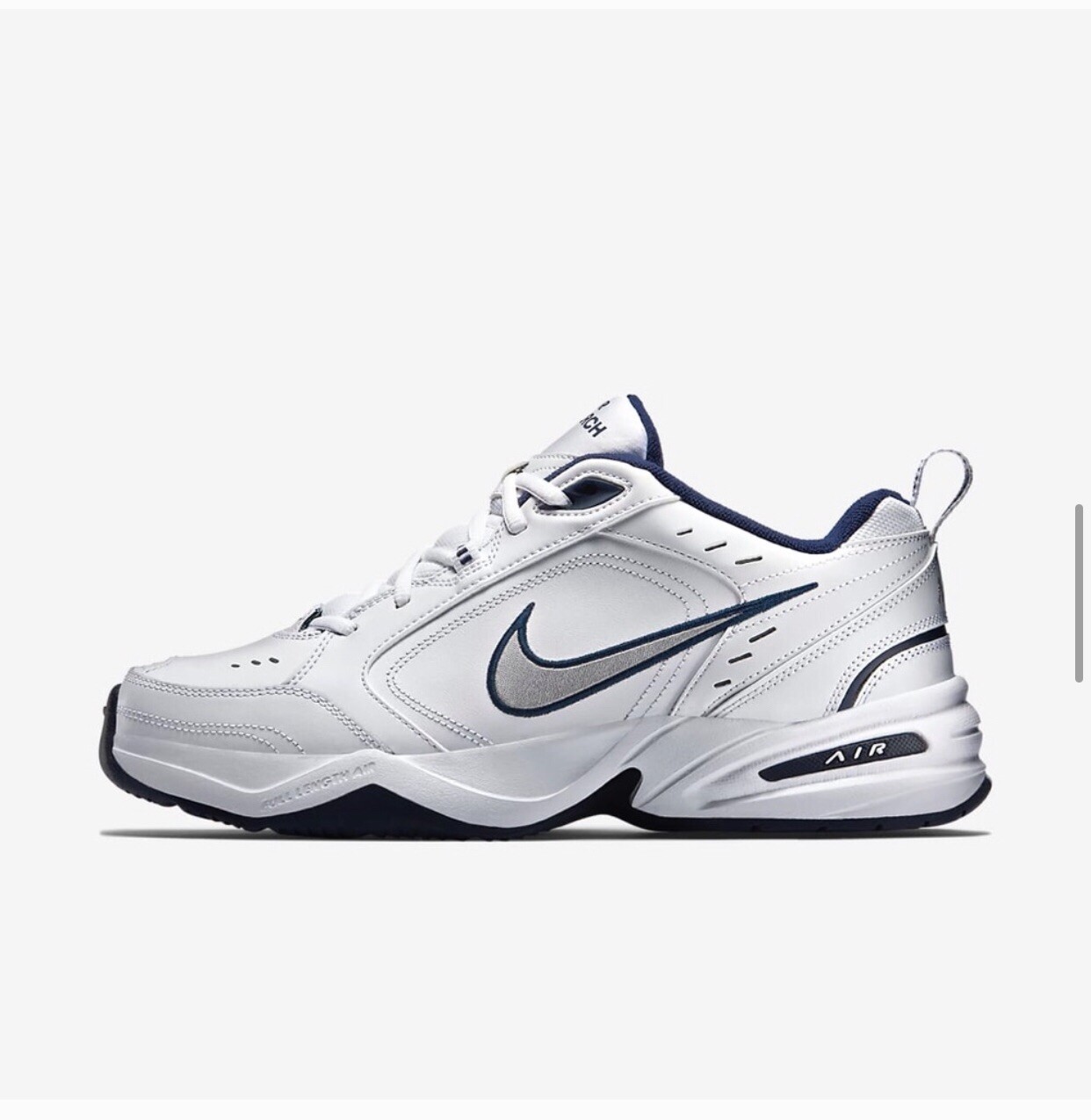 nike air monarch trainers in white