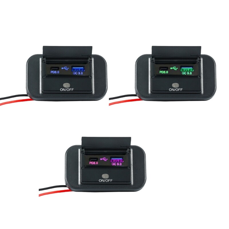 12V 24V Dual USB QC3.0 PD3.0 Fast Car Charger Socket Adapter