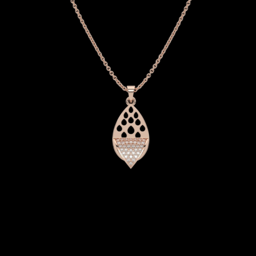 Turn Leaf Pendant For Girl 1.3ct Diamond 14k RoseGold Plated Party Wear Necklace - Picture 1 of 7