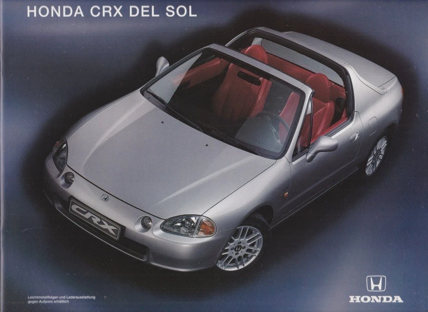 Catalogue Brochure Honda Del Sol CRX 02/1996 Allemagne Deutschland - Photo 1/2