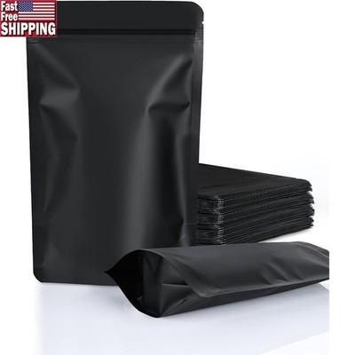 100 Pack Resealable Stand Up Pouches Food Grade Moisture Proof Zip Lock Bags New