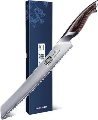 10''Stainless Steel Serrated Bread Knives High Carbon Cutting Bread Knife