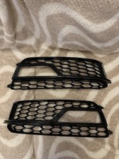 2x Front Bumper Fog Light Cover Honeycomb Grille For Audi A5 S-Line S5 2013-2016
