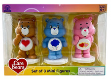 Care Bears Mini Figures Set of 3 Vinyl Figures 3.25 in CultureFly NEW