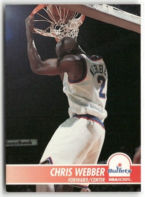 1994 Hoops Washington Bullets Team Night Sheet SGA Chris Webber #382