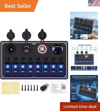 Multi-function 8 Gang Toggle Switch Panel - Waterproof For Rvs Boats Trucks Multi-function 8 Gang Toggle Switch Panel - Waterproof For Rvs Boats Trucks