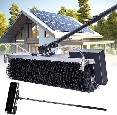 Elektrische Solarpanel Reiniger 7.5m Teleskopstange+60cm Rollbürste PV Reinigung